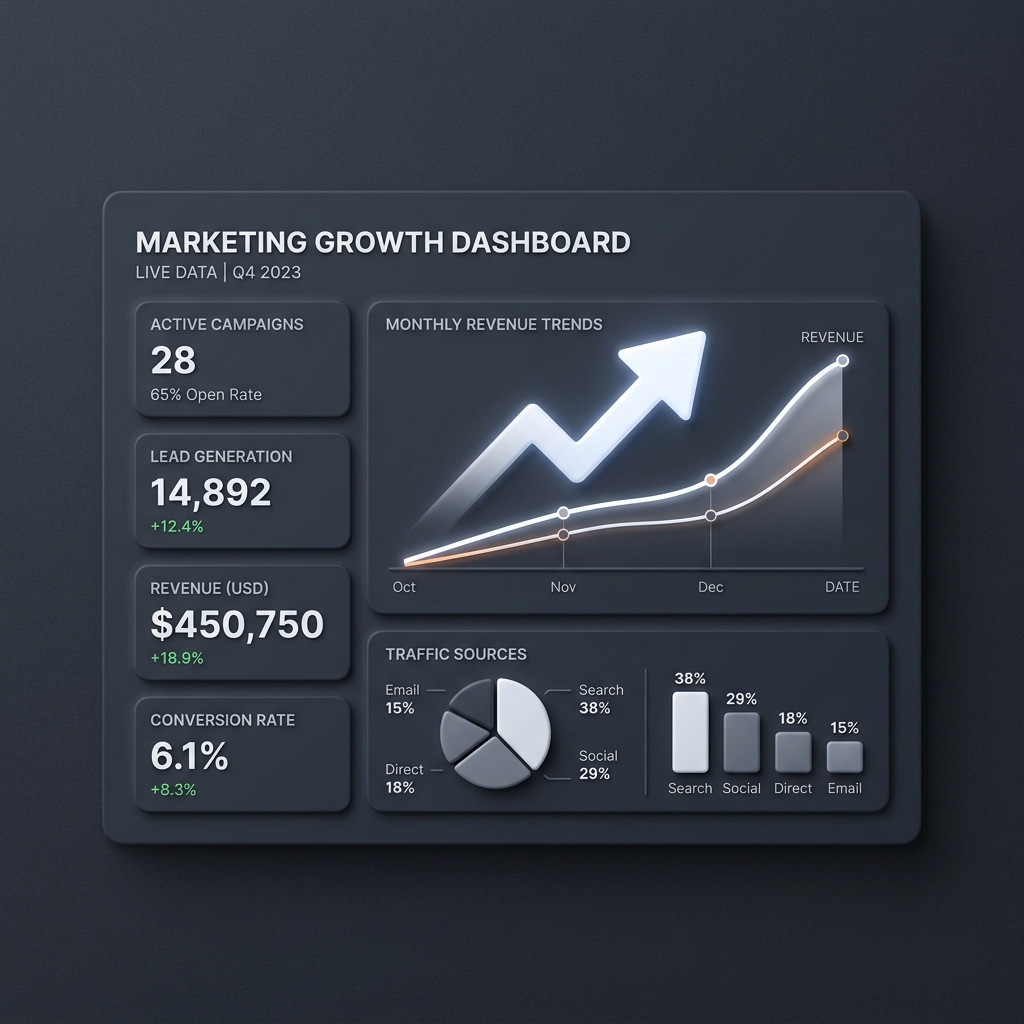 Ecrece Live Metrics Dashboard